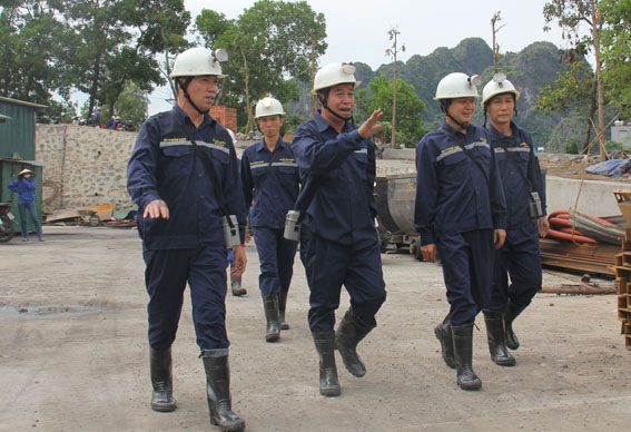 Đảng ủy Than Quảng Ninh thăm khai trường đào lò của Công ty