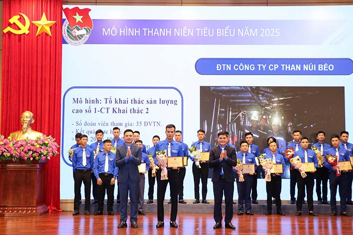 2 mô hình thanh niên tiêu biểu và 3 thợ lò thu nhập cao của Than Núi Béo được tuyên dương