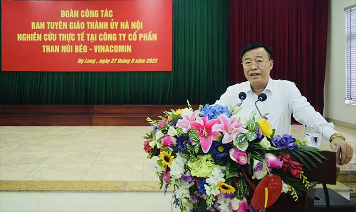 Ban Tuyên giáo thành ủy Hà Nội nghiên cứu thực tế sản xuất tại Than Núi Béo